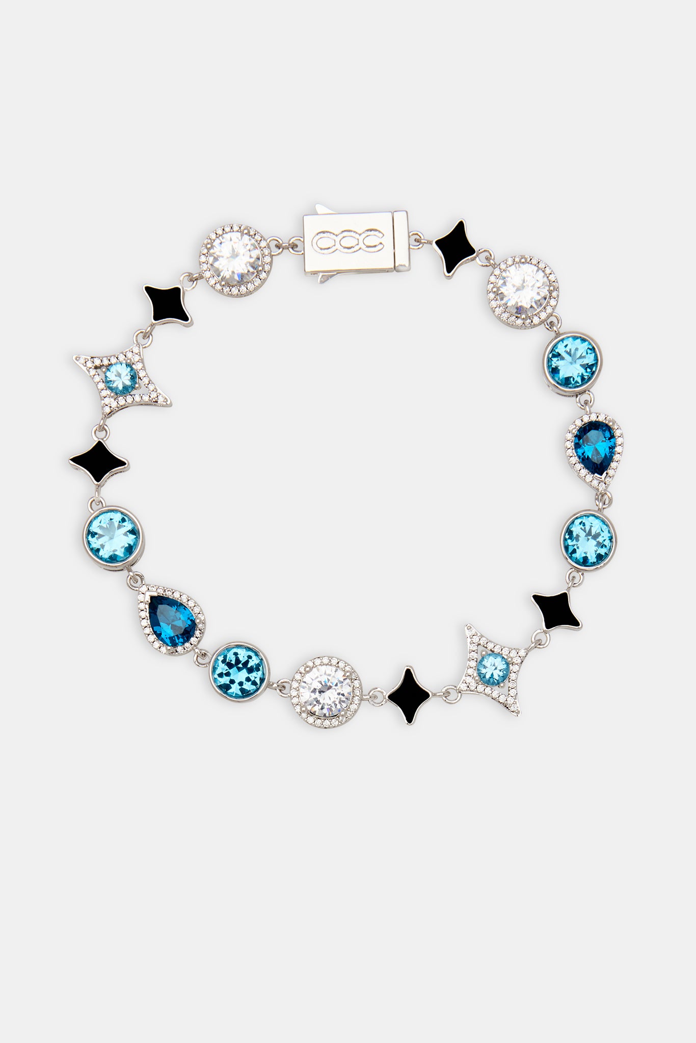 Armband mit blauen und mehreren Edelsteinen mit Sternmotiv – 10 mm